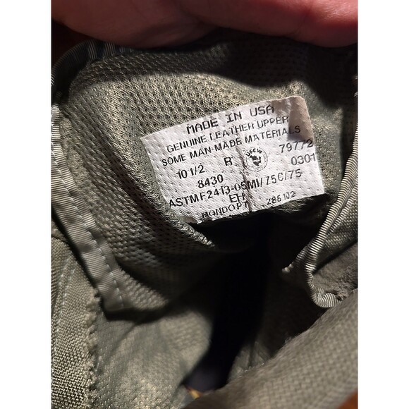 Mondo PT UFCW 8430 Boots Mens 10.5 R Green Suede Steel Toe Military Combat Boots - Picture 3 of 5